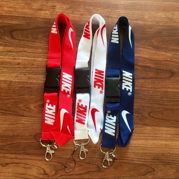 red and white nike lanyard